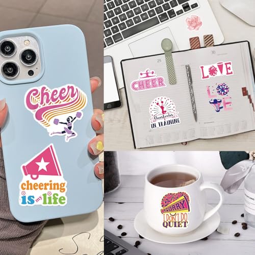 Cheerleader Gifts Set Women Including Cheerleader Makeup Bags Cheerleader Necklace Cheerleading Socks Cheerleader Stickers-Cheerleader Lovers Gifts