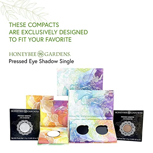 Honeybee Gardens Refillable Eye Shadow Compact, Duo, Customizable Empty Cosmetic Case, 26mm Pan Compatible