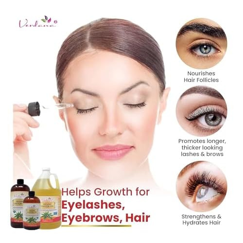Verdana Organic Castor Oil ? Cold Pressed, Bulk 1 Gallon, Professional Grade for Hair, Skin & Cosmetic Use