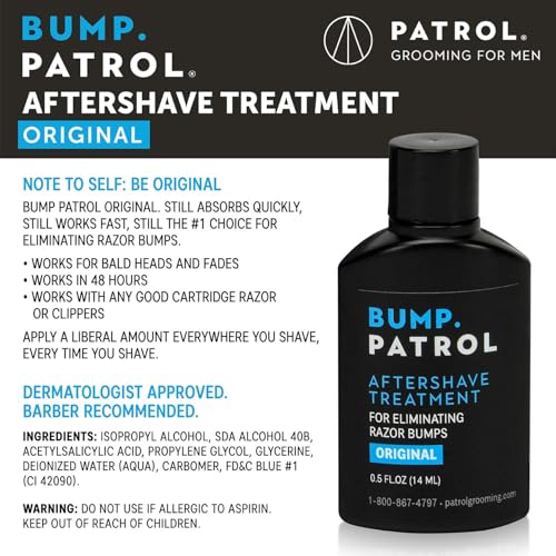 Bump Patrol Original Formula Aftershave Treatment Serum ? Razor Bump Stopper and Ingrown Hair Treatment for Men and Women, Ingrown Hair Serum with Salicylic Acid - 0.5 oz (Pack of 1)