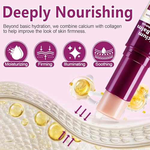 Acorn + Oak Calcium Multi Balm Stick 2 Pack - Collagen Infused Eye & Face Balm, Wrinkle Repair Cream for Deep Wrinkles, Anti-Aging Firming Stick with Intense Hydration, 0.6 Oz