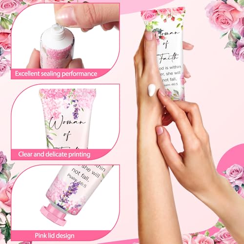 Loopeer 72 Pcs Christian Hand Cream Gifts for Women Bible Verse Scripture Hand Lotion Religious Party Favors Church Prayers Gifts for Women Day First Time Visitors Bridal Shower Mom Teacher Employee