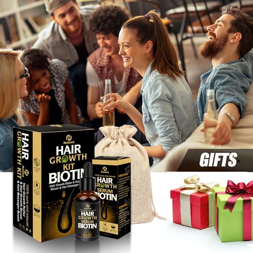 Hair Growth Kit, Biotin Hair Growth Oil Serum, Hair Scalp Massager Helps absorb Hair Growth Oil Serum