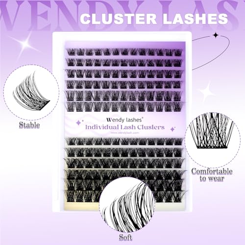 Cluster Lashes Individual Lash Extensions DIY Eyelashes C/D Curl Cluster Lash DIY Soft and Wispy Clusters Eyelashes Extensions Eyelash Clusters Extensions(Natural/Volume-0.07D,12-16mm Mixed)