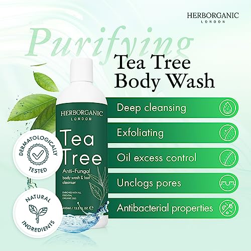 Tea Tree Body Wash - 400ml - Body Wash - Vegan, Odor and Foot Cleansing Shower Gel