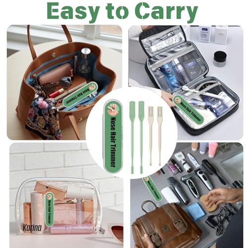 4Pcs 2-in-1 Nose Hair Trimmer Nasal Hair Cutter 2025 Upgraded Double Sided + 2 Sizes Portable 360¡Æ Rotating Manual Nose Hair Remover Easy to Clean