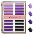 Colored Lash Extensions, 32 Rows Cashmere eyelashes, 0.07 D Curl12-15mm Mix Classic Eyelash Extensions, Single Lash Extensions for Professional Salon Use (32 Rows-Purple Ombre 0.07-D 12-15£©