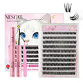 Lash Clusters Kit & NESCAT Lash Clusters with Natural & Wispy Eyelash Clusters,Fluffy Manga Anime Fairy Style,Bottom LashClusters, C Curl Self Adhesive Lash Clusters with Lash Glue(WM3)