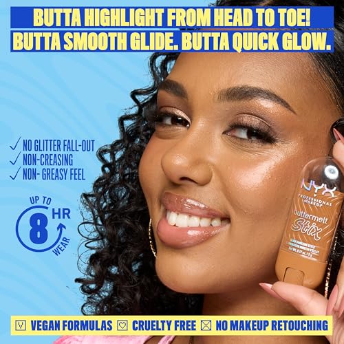 NYX PROFESSIONAL MAKEUP Buttermelt Glaze Stix, Non-Greasy Highlighter Stick With Up To 8HR Make Up Wear - 04 My Melt Era (Pink)