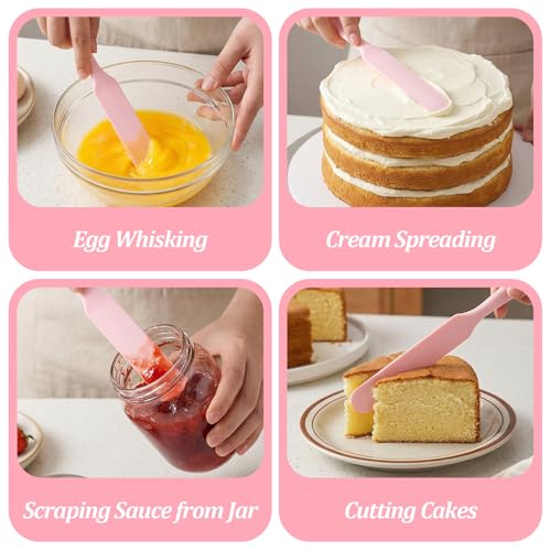 6 Pcs Pink Silicone Wax Sticks, 3 Style Non-stick Wax Spatulas Silicone Hair Removal Sticks Reusable Hard Waxs Scraper Waxing Applicator for Home Salon