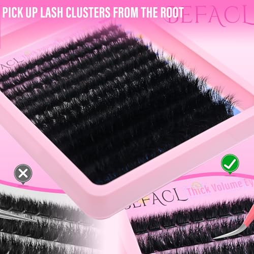 Volume Eyelash Clusters 300D Lash Clusters Thick Lash Extension 8-20mm Individual Lash Extensions DIY Cluster Eyelash Extensions Dramatic Full Salon Look at Home by Befacl