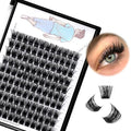 Large Tray-Grafted Wide Stem Individual False Eyelashes Thick Base 120 Clusters D Curl Natural Long Volume Eye Lashes Extensions Dramatic Look 8-20mm Available (14mm)