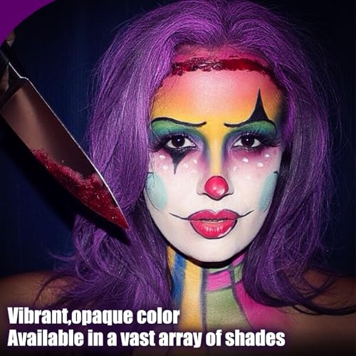 6 Color Purple Face Paint Palette, Professional Body Paint Violet Makeup, Washable Formula, Vibrant Purple Face & Body Paint for Halloween, Cosplay SFX, Dress Up Part