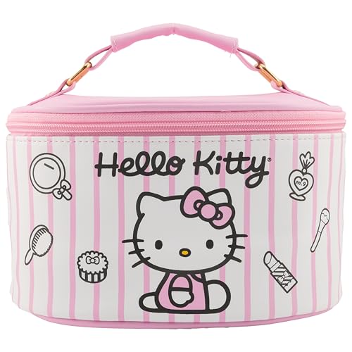 Sanrio Hello Kitty Makeup Bag ? Makeup Organizer, Travel Toiletry Bag for Women & Girls | Cute Cosmetic Bag, Train Case for Kids, Travel Bag, Toiletry Bag for Women, Make up Storage | Ages 3+
