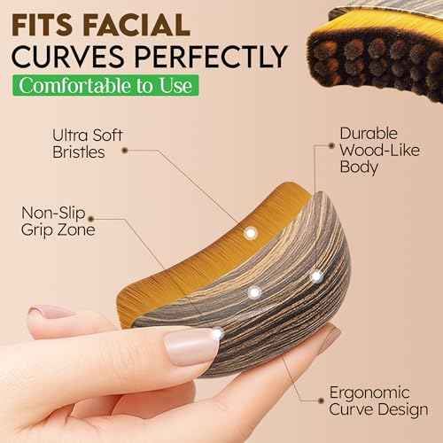 Lymphatic Contour Face Brush-Facial Dry Brush-Lymphatic Drainage Massager,Soft Dry Brushing Beauty Tool for Jawline, Chin & Facial Sculpting Designed to Fit Precisely and Relieve Fatigue