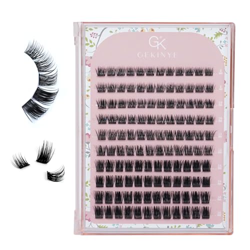 Gekinye Fairy Lash Clusters 120pcs - Wispy Individual Lashes 8-16mm Soft Comfortable Natural Eyelash Clusters with Thin Band