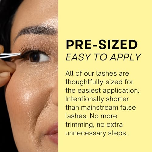 Best Lashes for Monolids - Very Small Size, Natural Eyelid Lifting Strip False Lashes - Made From Real Hair - Safe For Sensitive Eyes - Hannah Cho Beauty