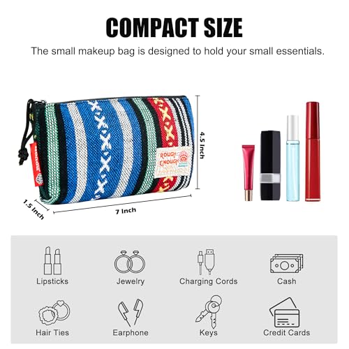 Rough Enough Small Makeup Bag for Purse Insert Organizer Case Cosmetic Pouch with Zipper for Women Folk Fancy