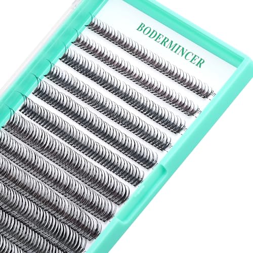 Bodermincer 120pcs 0.10mm Thickness Handmade Fish Tail False Lahses Thick Natural Long Black Individual False Eyelashes Fake Eye Lashes Extensions Makeup Tool (MIX 8-10-12-14-16mm)