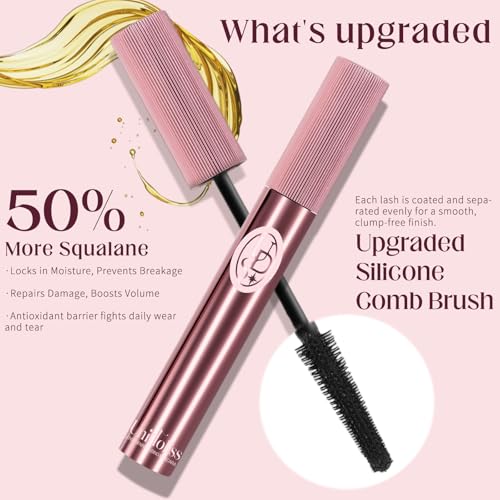 Unidollss Tubing Mascara Volume and Length Black Upgrade Lengthening Long Lasting, New Brush, No Smudging, No Clumping, Voluminous Tubing Mascara, Gluten-free Safe for Sensitive Eyes(Black Upgrade)