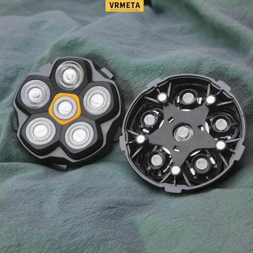 6 Blade Magnetic Replacement Shaving Heads for Bald Men Compatible with All 6D Magnetic Electric Razor (1 PCS VM-072)