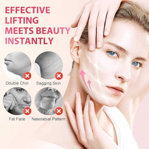 160PCS Face Lift Tape Invisible Face Tape Neck Lift Tape Lifting Instantly With String, Anti Wrinkle Facial Patches V-Shaped for Facial Wrinkles, for Dounle Chin Forehead Skin (Transparent)