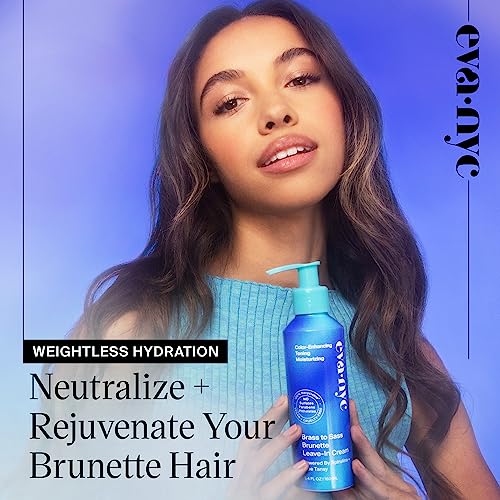 Eva NYC Brass to Sass Brunette Leave-In Cream for Color-Treated Hair, Vegan No-Rinse Toner for Brassy Orange Tones, 5.4 fl oz