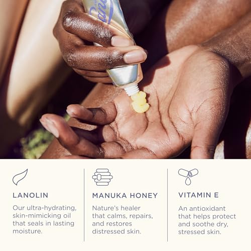 Lanolips Golden Dry Skin Salve - Lanolin Oil Healing Ointment with Vitamin E & Manuka Honey - Body Moisturizer for Dry Skin - Relief for Dry Hands & Cracked Lips - Dermatologist Tested (25g)