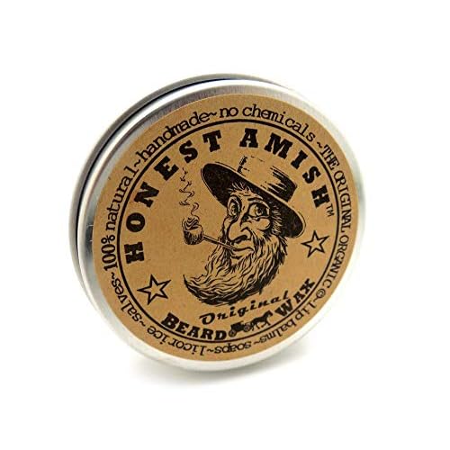 Honest Amish Original Beard Wax - All Natural and Organic- 2 ounce (Pack of 2)