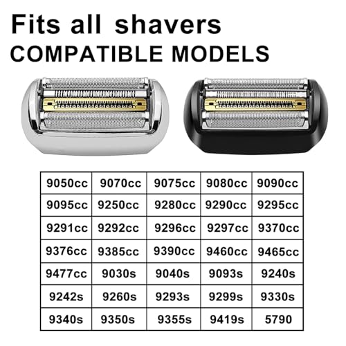 2packs 92S Electric Replacement Shaver Head Series 9 Accessories Shaver Compatible with Braun Series 9 Electric Razors 9290cc, 9291cc, 9370cc, 9293s, 9385cc, 9390cc, 9330s, 9296cc (Upgraded ver.)
