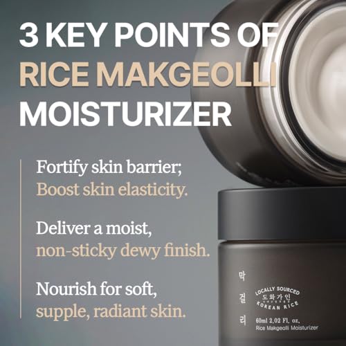 Rice Makgeolli Moisturizer ? Deeply Hydrating & Nourishing ? Made with Domestically Sourced Korean Rice ? 60 ml (2.02 Fl Oz) ? Korean Skincare