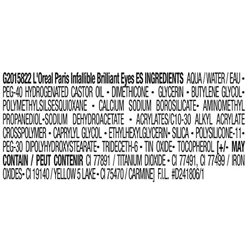 L'Oreal Paris Brilliant Eyes Shimmer Liquid Eye Shadow, Longwearing Lasting Shimmer, Crease Resistant, Flake-Proof, Precision Applicator, Quick Dry, Non-Greasy, Bronze Light, 0.1 oz.