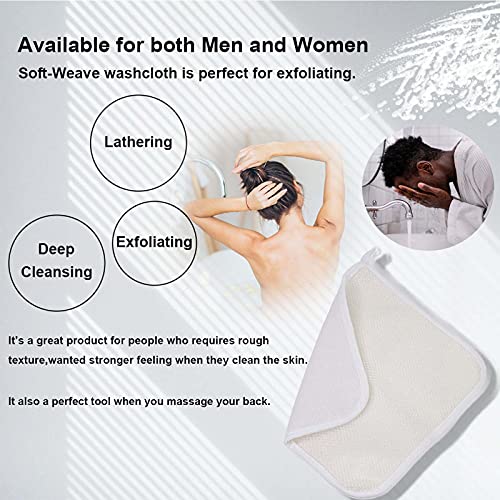 Soft Weave Washcloth for Face - Face Washcloths - Exfoliating Washcloths for Dead Skin - Exfoliating Towel Pack - Bulk - Washcloths Scrubber for Body and Face - Towel - 6 Pack