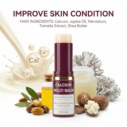 All-in-One Moisturizing Balm Stick with Calcium & Collagen ? Anti-Aging Skin Repair for Face, Eyes, Lips, Neck ? Hydrating Portable Skincare, 2-Pack