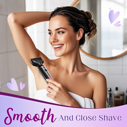 Electric Razors for Women, 3 in 1 Womens Electric Leg Shaver Cordless Painless Facial Hair Removal for Arms, Underarms, Eyebrows Bikini Trimmer, Portable and Safe Wet and Dry Use Women Shaver