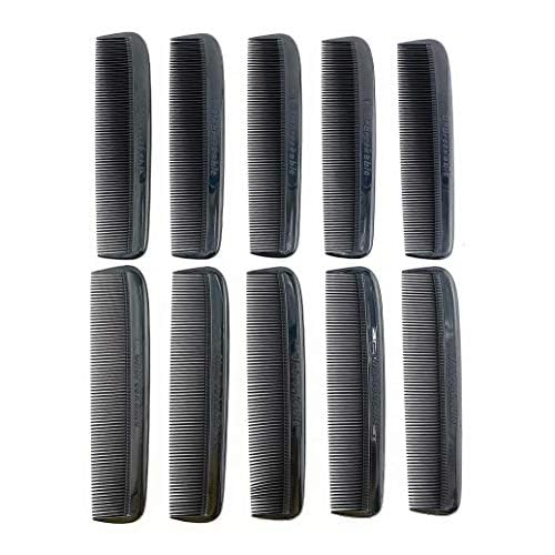 G.B.S Stylish Black Combs 5.07-inch Styling Essentials Comb Includes 10 Plastic Hair Combs Fine, All Fine Combs for Women, Men Grooming, Mustache Beard Pack of 10