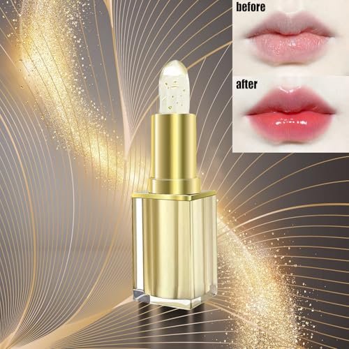 Color Changing Lipstick, Gold Foil Moisturizing Glossy Shine Lip Gloss, Warm Change Color Change Lip Stick, Smudge-proof and Long-lasting (1PCS)