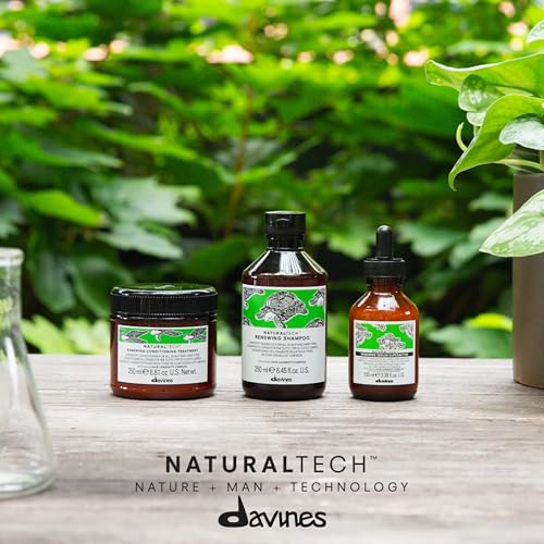 Davines Naturaltech Renewing Shampoo, Anti-Aging & Maintenance for All Hair Types / Aging - With Hair Longevity Complex - Gentle Daily Cleanser for Longevity, 8.45 Fl Oz