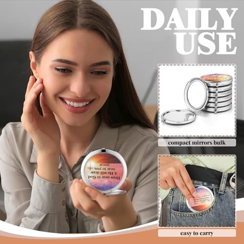RattanView 18 Pcs Christian Gifts for Women Bible Verse Compact Mirrors Religious Gifts Inspirational Pocket Mirror for Mother Women Friends