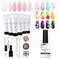Makartt Poly Nail Gel Kit, Clear Pink Fall Winter Nail Gel Kit Poly Nail Extension Gel Nail Enhancement Set Bundle With Clear Blooming Gel?15ml UV LED Soak Off Nail Art Polish