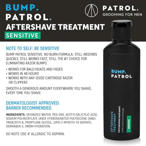 Bump Patrol Sensitive Strength Aftershave Treatment Serum ? Razor Bump Stopper and Ingrown Hair Treatment for Men and Women, Alcohol Free Ingrown Hair Serum for Sensitive Skin 2 oz (Pack of 1)