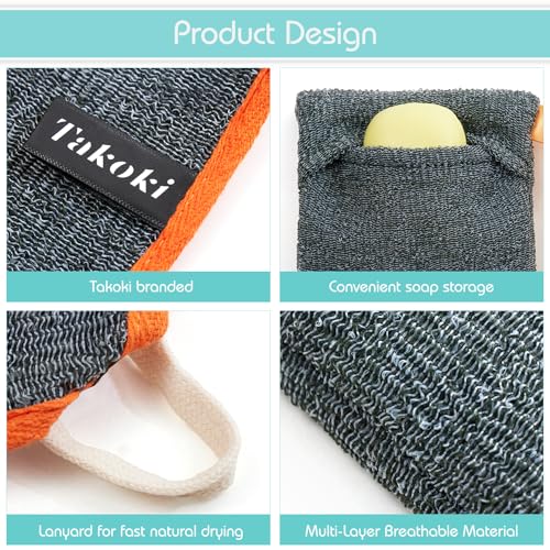 3-in-1 Exfoliating Set ? 2 Soap Saver Pouches (2 Sizes) + Dual-Textured Washcloth for Body & Face ? Eco-Friendly, Durable, Luxurious Spa Experience
