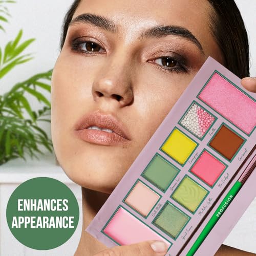 Profusion Cosmetics Matcha Break 10 Shade Eye and Face Palette with Brush, Multi Finish Palette to Achieve Eye Catching Bold Looks