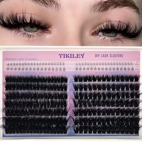 Fluffy Lash Clusters Cat Eye Faux Mink Eyelash Clusters with Bottom Lash Clusters 100D 200D Individual Lashes D Curl Mega Volume Eyelash Extension Clusters 10-22mm