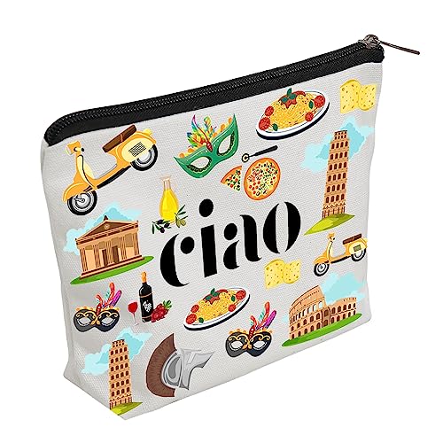 WZJHCL Italy Trip Makeup Pouch - Italian Souvenir Italy Vacation Holiday Cosmetic Kit - Bachelorette Trip Ciao Gift