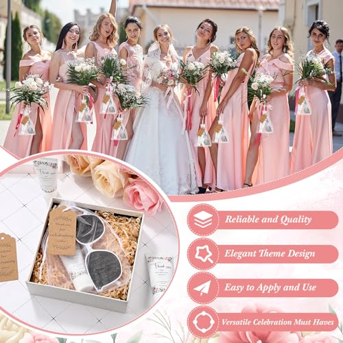 12 Sets Mini Sunscreen and Sunglasses Bulk for Wedding Party Spf30 Water Resistant Sunscreen Lotion Bulk 1oz Travel Size for Thank You Gifts Wedding Party Supplies (Floral)