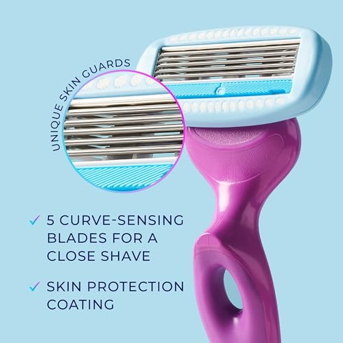 Schick Hydro Silk Moisture Women's Razor | 5-Blade Razor for Women, 1 Handle & 2 Refills