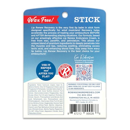 Lip Renew Recovery Stick for Wind Musicians