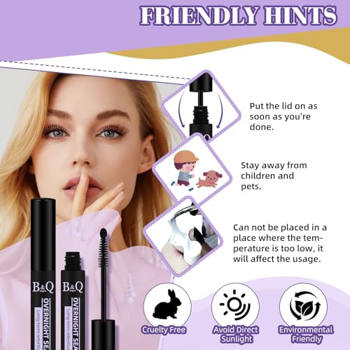 B&Q Lash Clusters Overnighter 10ML Lash Sealer for Cluster Lashes Black Lash Extension Sealant Healthy Lash Sealant Longer Life Coating Lash Seal (Black,10ml)