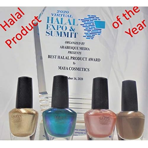 MAYA HALAL, BREATHABLE & TOXIN-FREE VEGAN NAIL POLISH (FRENCH MANICURE SET with brush).